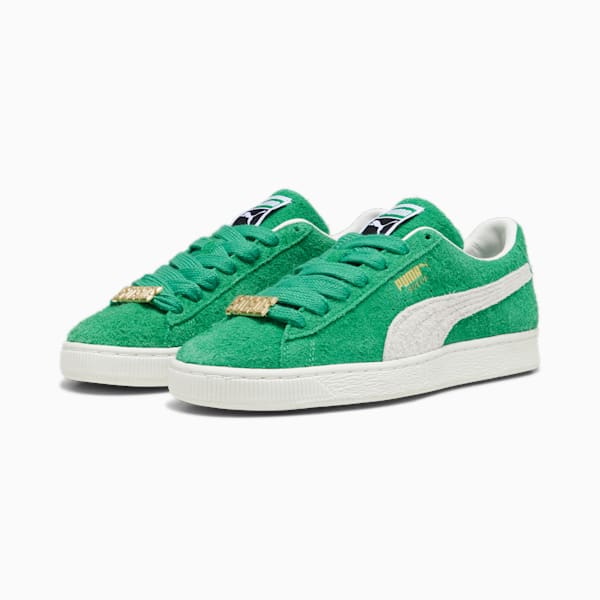 Suede Fat Lace Men's Sneakers, Archive Green-Warm White, extralarge