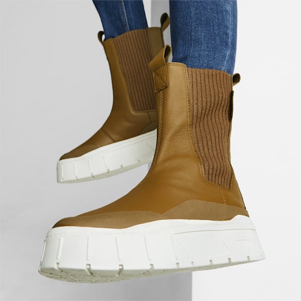 Mayze Stack Chelsea Winter Boots, Chocolate Chip, extralarge