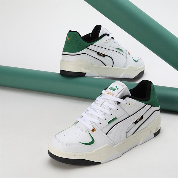 Slipstream Unisex Bball Sneakers, PUMA White-Archive Green, extralarge-IND