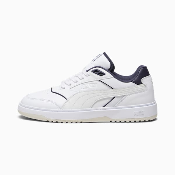 Tenis deportivas PUMA Doublecourt para hombre, PUMA White-New Navy, extralarge