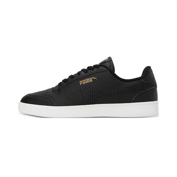 PUMA x one8 Shuffle Better V3 Men's Sneakers, PUMA Black-PUMA White-Puma Team Gold, extralarge-IND