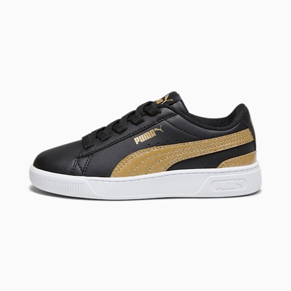 キッズ ガールズ プーマ ビッキー V3 AC スニーカー 17-21cm, PUMA Black-Gold-PUMA White, extralarge-JPN