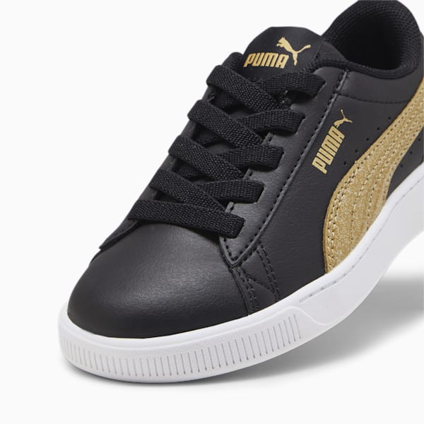 Vikky v3 Nova Kid's Sneakers, PUMA Black-Gold-PUMA White, extralarge-IND