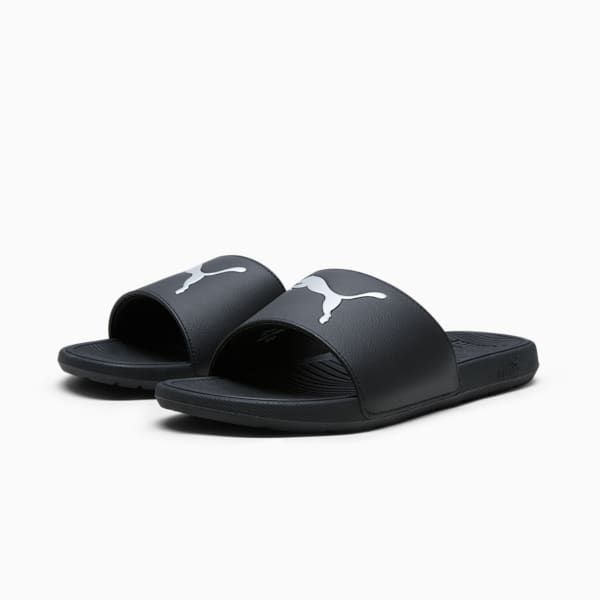 Cool Cat 2.0 Sport Men's Slides, PUMA Black-Puma Silver, extralarge