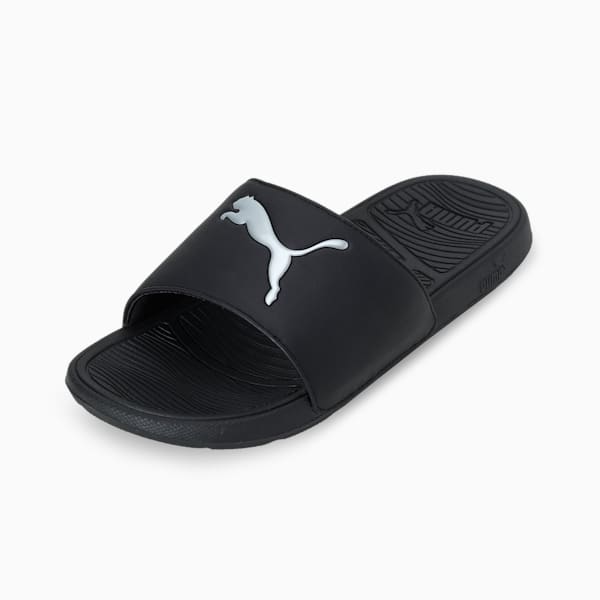 Cool Cat 2.0 Sport Men's Slides, PUMA Black-Puma Silver, extralarge-IND
