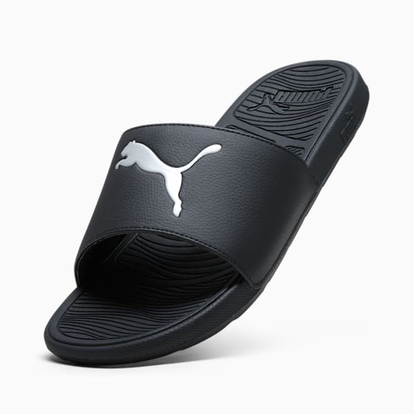 Cool Cat 2.0 Sport Men's Slides, PUMA Black-Puma Silver, extralarge