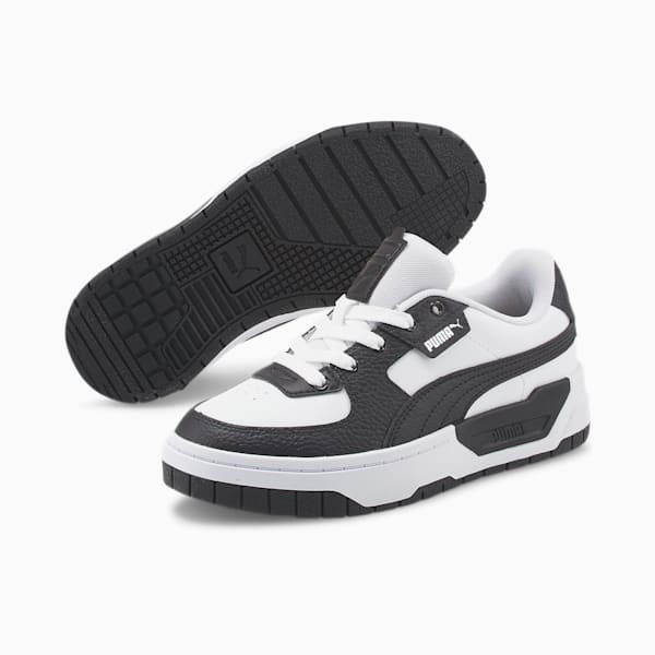 Zapatos deportivos de cuero Cali Dream para jóvenes, PUMA White-PUMA Black, extralarge