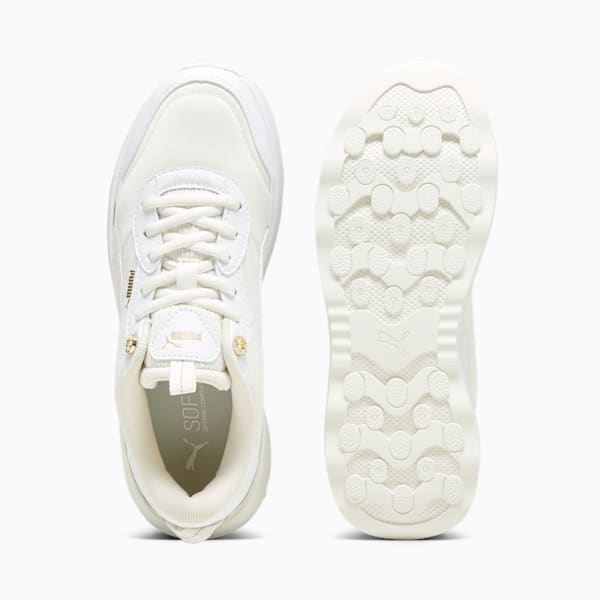Tenis Runtamed Platform Romance para mujer, Vapor Gray-PUMA White-Frosted Ivory-PUMA Gold, extralarge