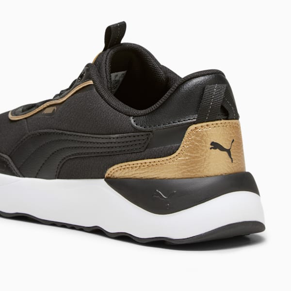 Runtamed Platform Metallics Women's Sneakers, PUMA Black-PUMA White-PUMA Gold, extralarge