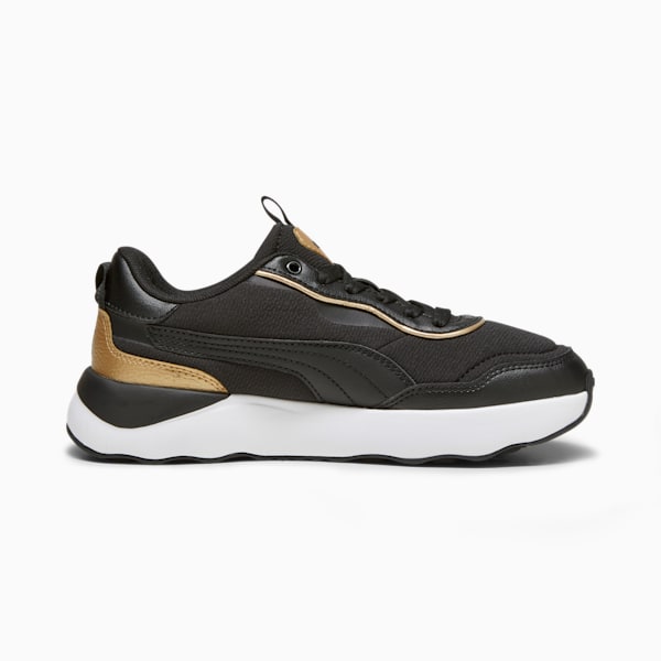 Runtamed Platform Metallics Women's Sneakers, PUMA Black-PUMA White-PUMA Gold, extralarge