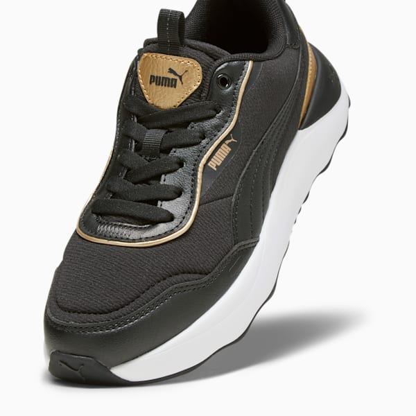 Tenis Runtamed Platform Metallics para mujer, PUMA Black-PUMA White-PUMA Gold, extralarge