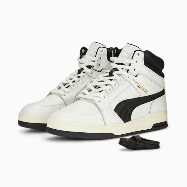 SLIPSTREAM MID PRM 75th Anniversary Edition Unisex Sneakers, Blanc de Blanc-PUMA Black-PUMA Gold, extralarge-IND