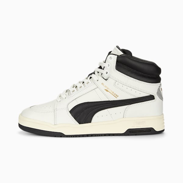 SLIPSTREAM MID PRM 75th Anniversary Edition Sneakers, Blanc de Blanc-PUMA Black-PUMA Gold, extralarge-IND