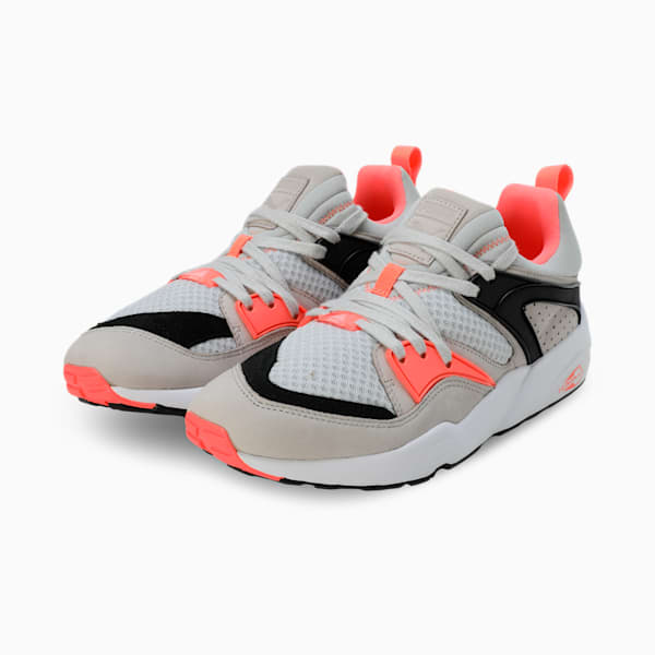 Blaze of Glory 75Y Sneakers, Glacial Gray-PUMA Black-Fluro Peach Pes, extralarge-IND