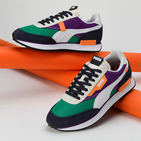 Future Rider Play On Unisex Sneakers, Archive Green-Purple Pop, extralarge-IND