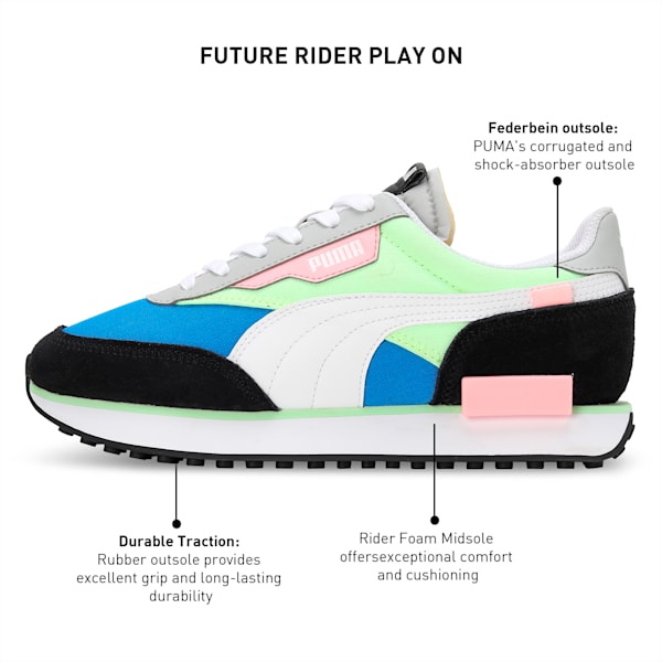 Future Rider Play On Unisex Sneakers, Ultra Blue-Speed Green, extralarge-IND