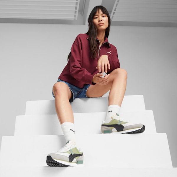 Future Rider Play On Sneakers, PUMA White-Kiwi Green, extralarge-IND