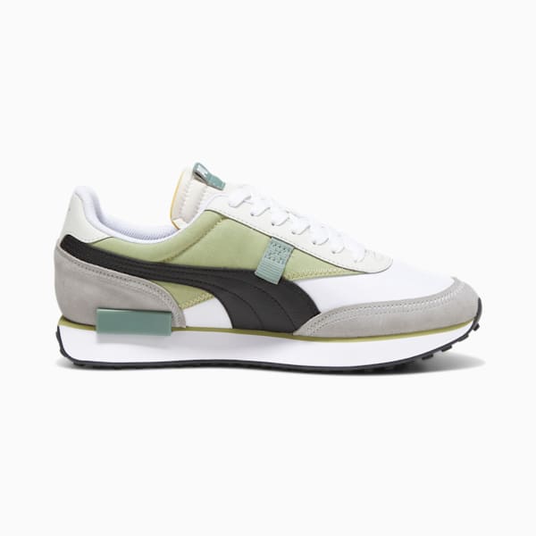 Future Rider Play On Sneakers, PUMA White-Kiwi Green, extralarge-IND