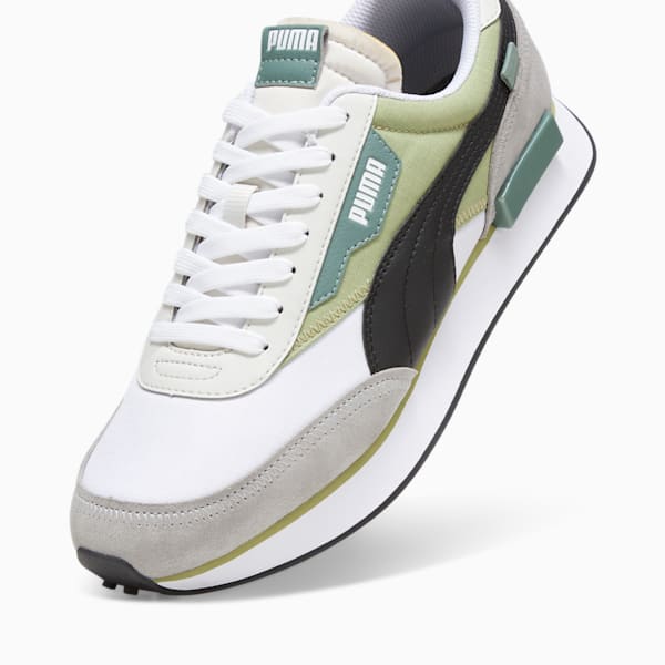 Future Rider Play On Sneakers, PUMA White-Kiwi Green, extralarge-IND