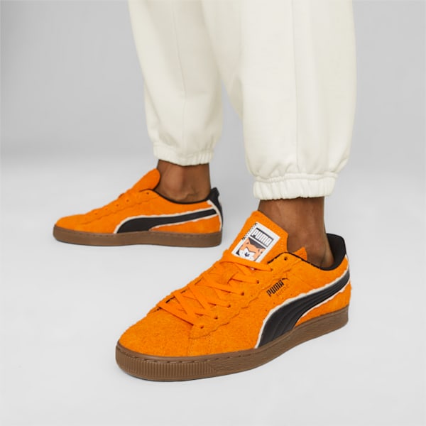 ユニセックス PUMA x スマーフ スウェード スニーカー, Pumpkin Pie-Puma Black, extralarge-JPN