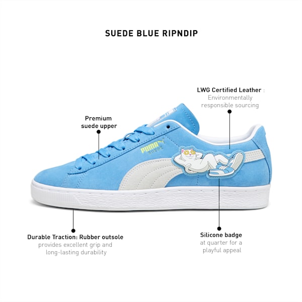 PUMA x RIPNDIP Suede Unisex Sneakers, Regal Blue-PUMA White, extralarge-IND