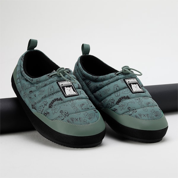 PUMA x RIPNDIP Tuff Plus Unisex Slippers, Eucalyptus-PUMA White-PUMA Black, extralarge-IND