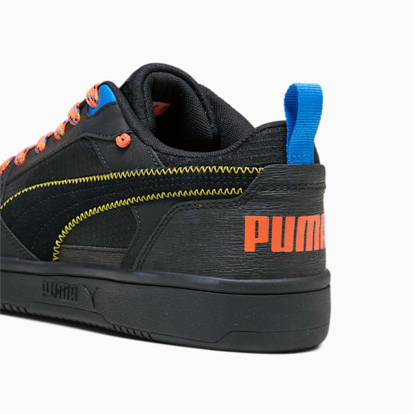Rebound v6 Low Open Road Men's Sneakers, PUMA Black-Yellow Sizzle-Hot Heat-Ultra Blue, extralarge