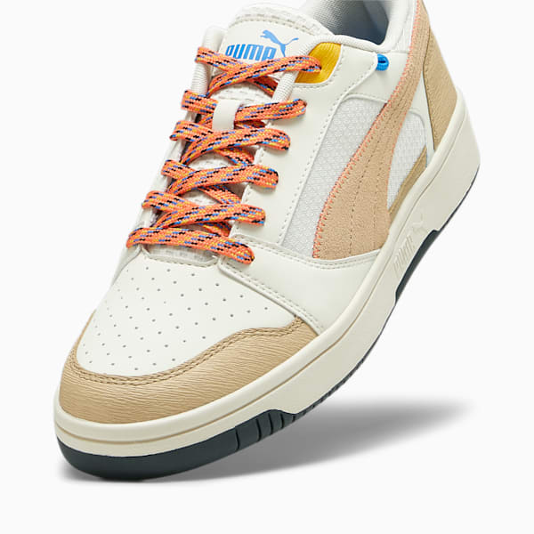 Tenis deportivos Rebound V6 Low Open Road, Alpine Snow-Sand Dune-Hot Heat-Yellow Sizzle-Ultra Blue, extralarge