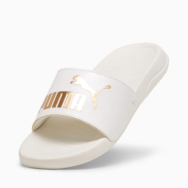 Popcat 20 Regency Romance Slides, Frosted Ivory-PUMA Gold, extralarge-IND
