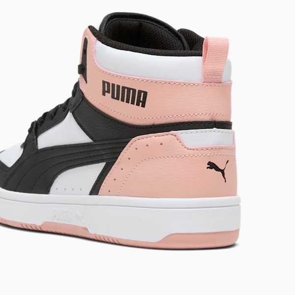 Tenis de media caña PUMA Rebound Joy para mujer, PUMA White-PUMA Black-Rose Dust, extralarge