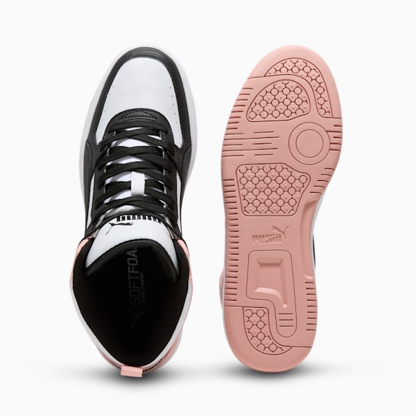 Tenis de media caña PUMA Rebound Joy para mujer, PUMA White-PUMA Black-Rose Dust, extralarge