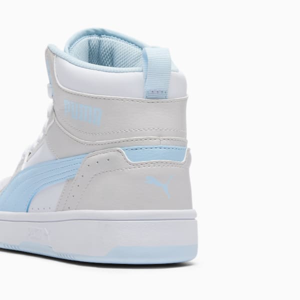 Tenis de media caña PUMA Rebound Joy para mujer, PUMA White-Icy Blue-Feather Gray, extralarge