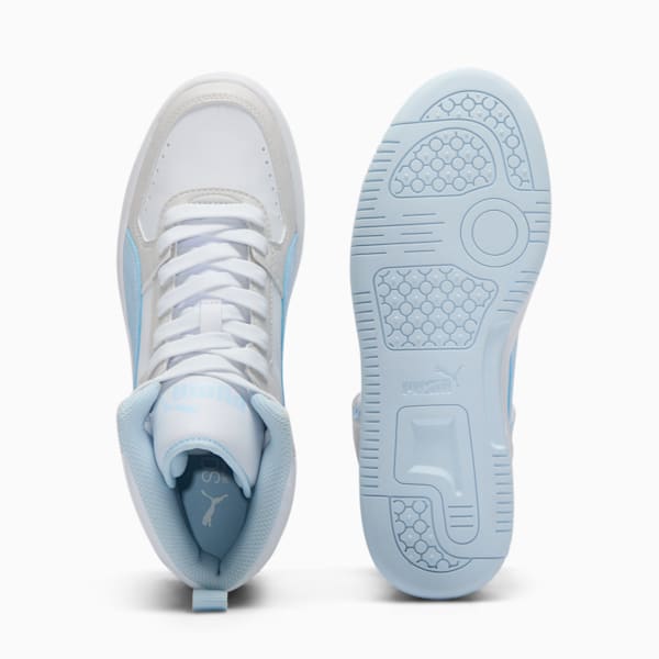 Tenis de media caña PUMA Rebound Joy para mujer, PUMA White-Icy Blue-Feather Gray, extralarge