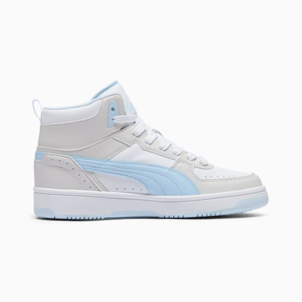 Tenis de media caña PUMA Rebound Joy para mujer, PUMA White-Icy Blue-Feather Gray, extralarge