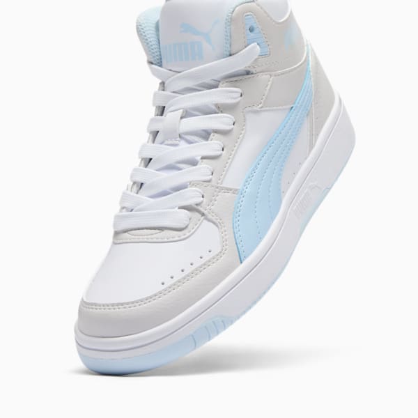 Tenis de media caña PUMA Rebound Joy para mujer, PUMA White-Icy Blue-Feather Gray, extralarge