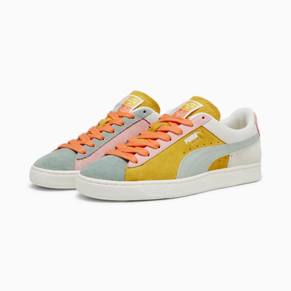 Suede Icons of Unity 1 Unisex Sneakers, Warm White-Yellow Sizzle, extralarge-AUS