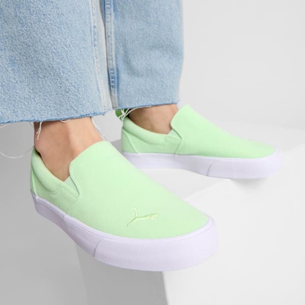 Bari Terry Slip-On Comfort Women's Shoes, Fresh Mint-PUMA White, extralarge