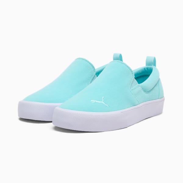 Chaussure confort Bari Terry à enfiler pour femme, Safe Lake-PUMA White, extralarge
