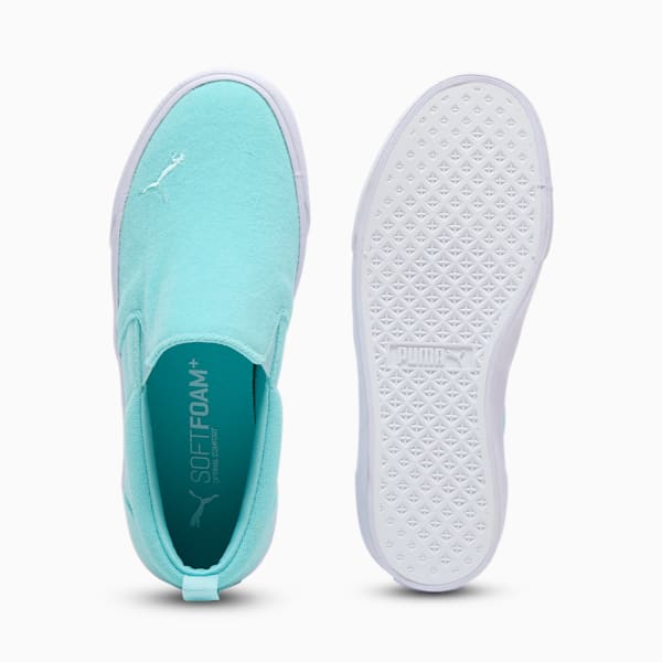 Bari Terry Slip-On Comfort Women's Shoes, Safe Lake-PUMA White, extralarge