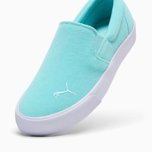 Bari Terry Slip-On Comfort Women's Shoes, Safe Lake-PUMA White, extralarge