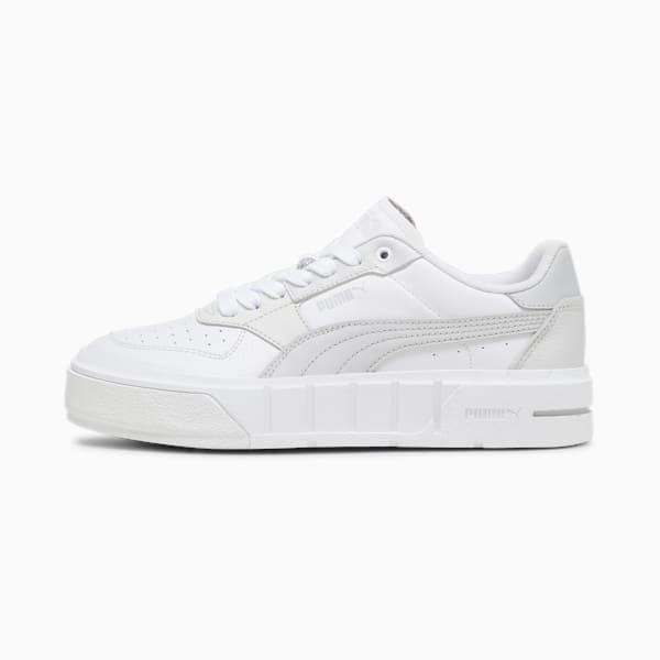 PUMA Cali Court Leather Women's Sneakers, PUMA White-Cool Light Gray, extralarge-AUS
