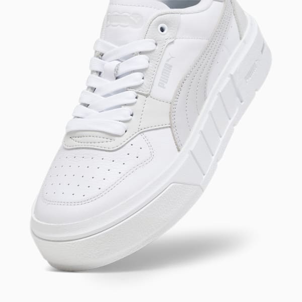 ウィメンズ プーマ CALI コート レザー スニーカー, PUMA White-Cool Light Gray, extralarge-JPN