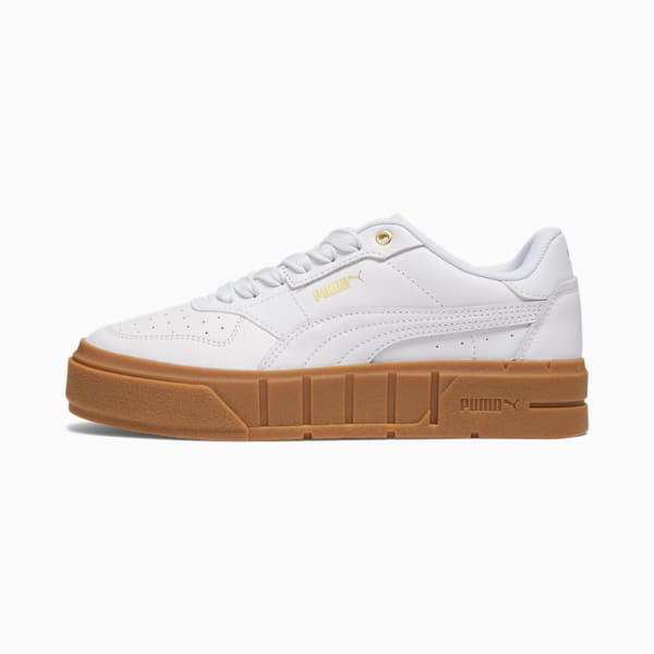 PUMA Cali Court Leather Women's Sneakers, PUMA White-PUMA White-PUMA Gold, extralarge