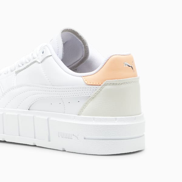 PUMA Cali Court Leather Women's Sneakers, PUMA White-Peach Fizz, extralarge