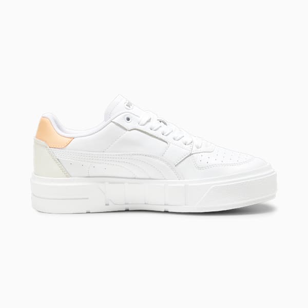 PUMA Cali Court Leather Women's Sneakers, PUMA White-Peach Fizz, extralarge