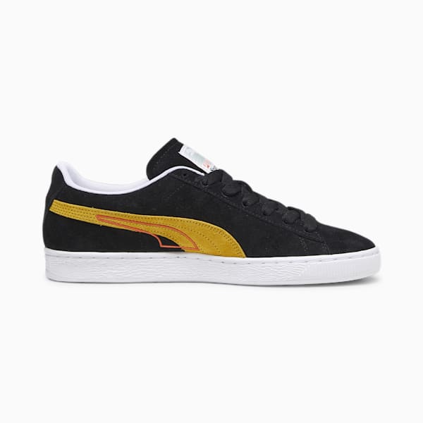 Suede Brand Love Unisex Sneakers, PUMA Black-Hot Heat, extralarge-IND