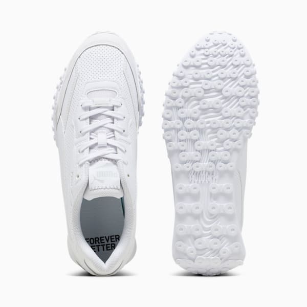 Tenis de cuero Blktop Rider, PUMA White-Glacial Gray, extralarge