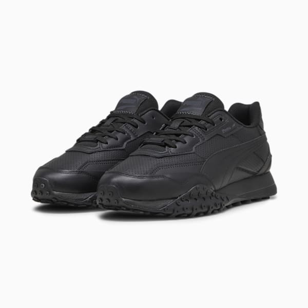 Blktop Rider Leather Unisex Sneakers, PUMA Black-Shadow Gray, extralarge-IND