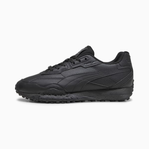 Blktop Rider Leather Sneakers, PUMA Black-Shadow Gray, extralarge-IND