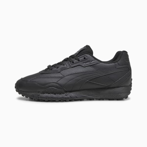 Blktop Rider Leather Unisex Sneakers, PUMA Black-Shadow Gray, extralarge-IND